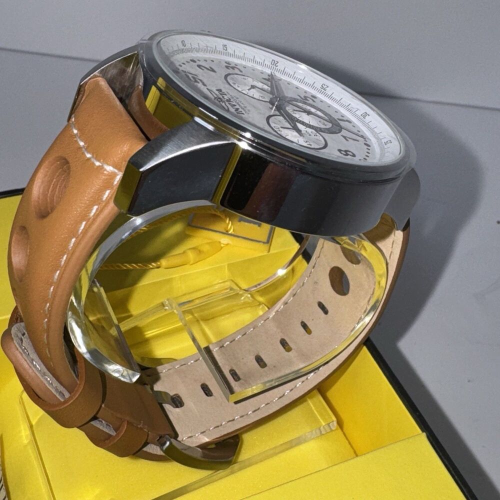 Invicta S1 Men’s Chronograph Quartz White Dial Brown Leather Strap 100m - Picture 11 of 16